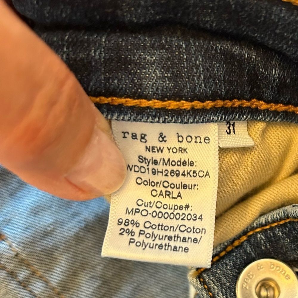 rag & bone /JEAN Nina in Carla High Rise Cigarette Stretch Jeans Size 31 EUC - Picture 8 of 13